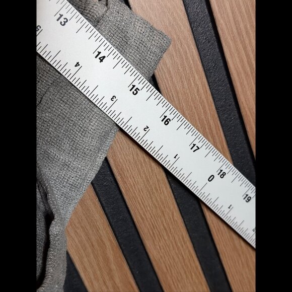 Meo Meli Cardigan OS Womens Gray Open Front Cropped Linen Cotton Woven Knit - Picture 5 of 7